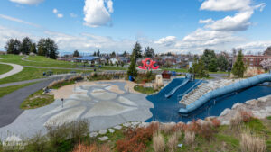 View of playground at Jefferson Park, Beacon Hill